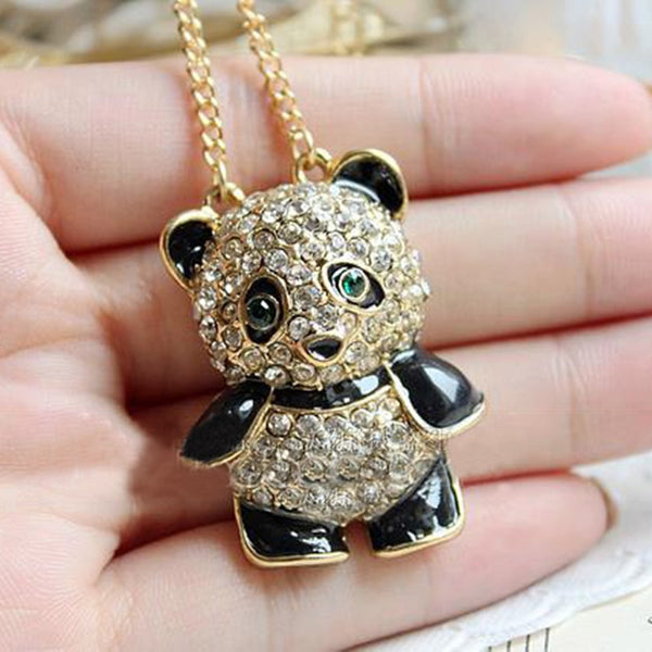 collier panda diamant pour amoureux