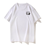 T-Shirt Blanc Panda avec Écusson