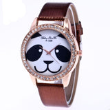 montre marron motif panda