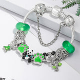 Bracelet Panda motifs Métallique Vert