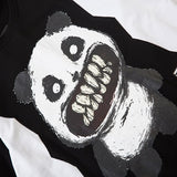 T-Shirt Oversize Noir et Blanc motifs Panda Horreur