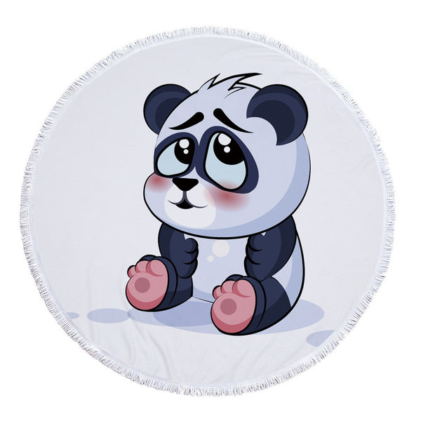 serviette ronde de plage panda
