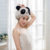 Bonnet Serviette de Bain Panda Blanc