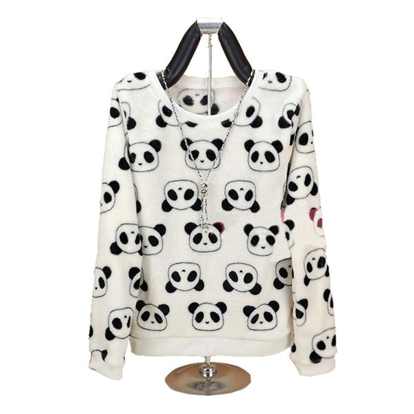 Sweatshirt Plein de Pandas Blanc