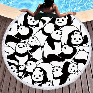 serviette ronde panda