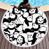 serviette ronde panda