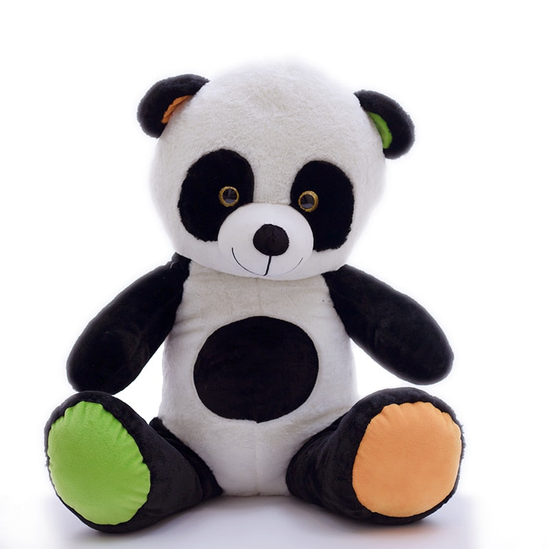 Peluche Panda Pattes Orange et Verte pour Bébé