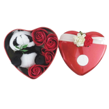boite rouge panda coeur romantique