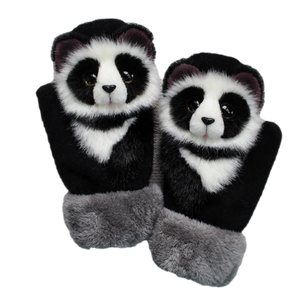 moufles panda a fourrure