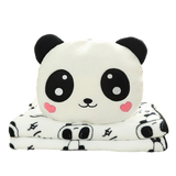 coussin panda rond avec couverture