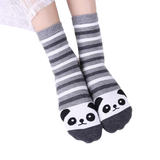 chaussettes panda taille moyenne hiver rayées