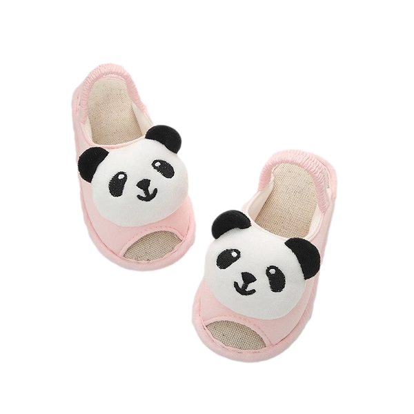 chaussons panda rose pour enfants