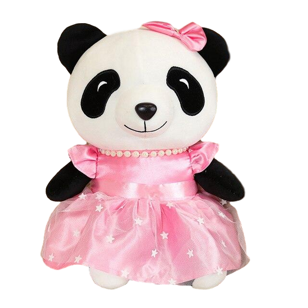 panda rose en peluche