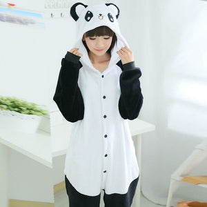 Cute Cartoon kids Kigurumi Panda Long Sleeve Hooded Onesie Adult Women Animal Lovely/Red eyes/ Kungfu Panda Pajamas Sleepwear