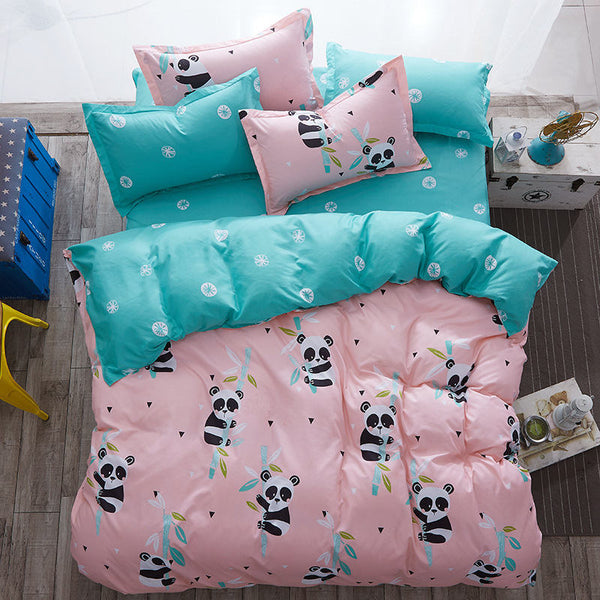 draps de lit panda rose