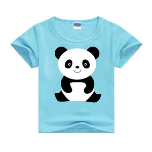 t shirt panda bleu ciel