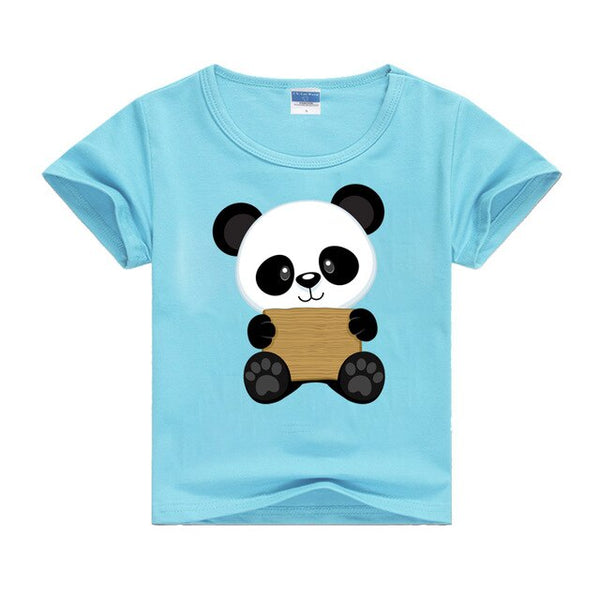t shirt panda bleu turquoise