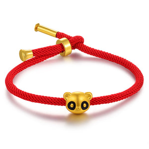 bracelet panda tete en or