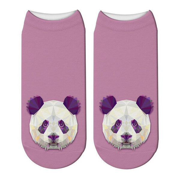 Socquettes Tête de Panda Violettes