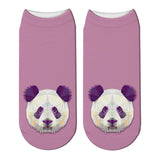 Socquettes Tête de Panda Violettes