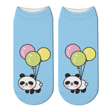 chaussettes ultra courtes bleu turquoise panda