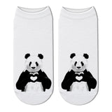 chaussettes ultra courtes panda cœur