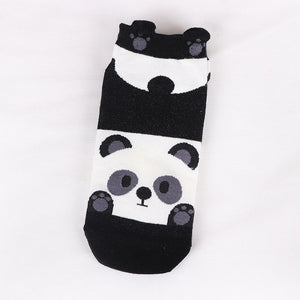 chaussettes panda tres courtes grise noire et blanche