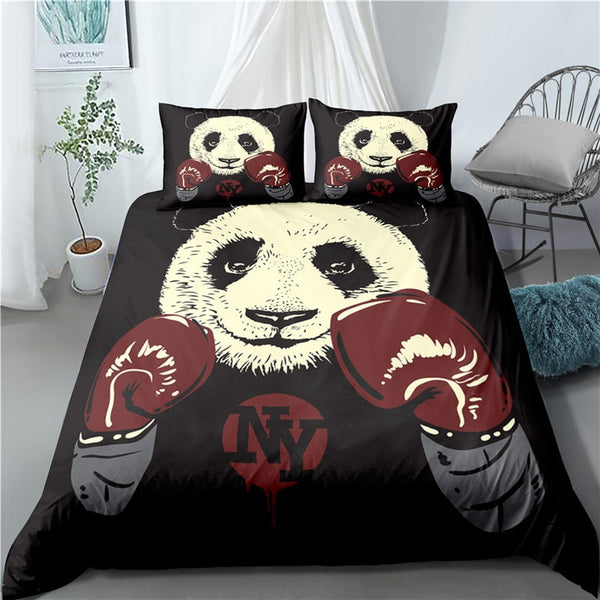 parure de lit panda sportif
