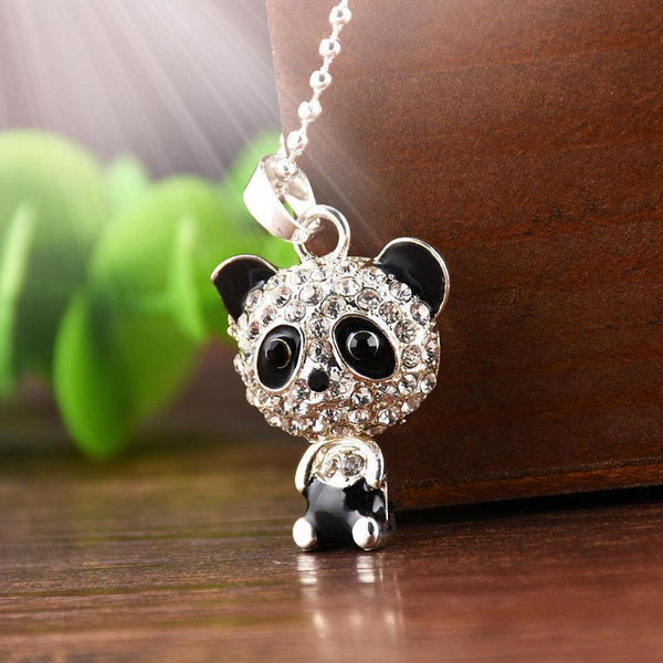 collier panda pendentif diamant