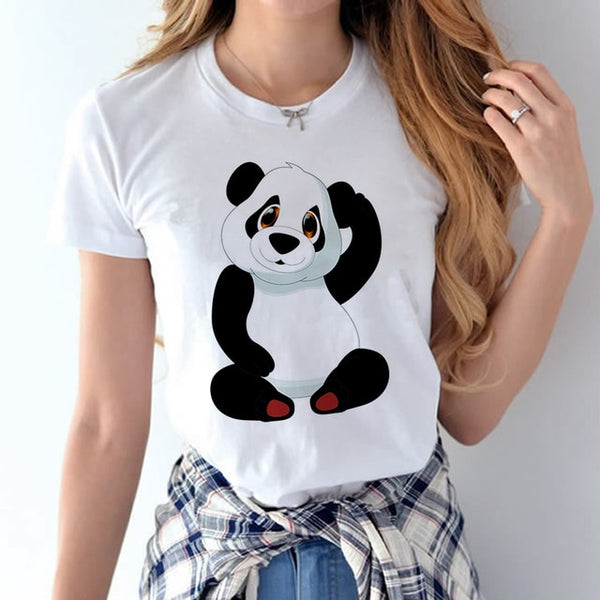 tee shirt panda aux paumes rouges
