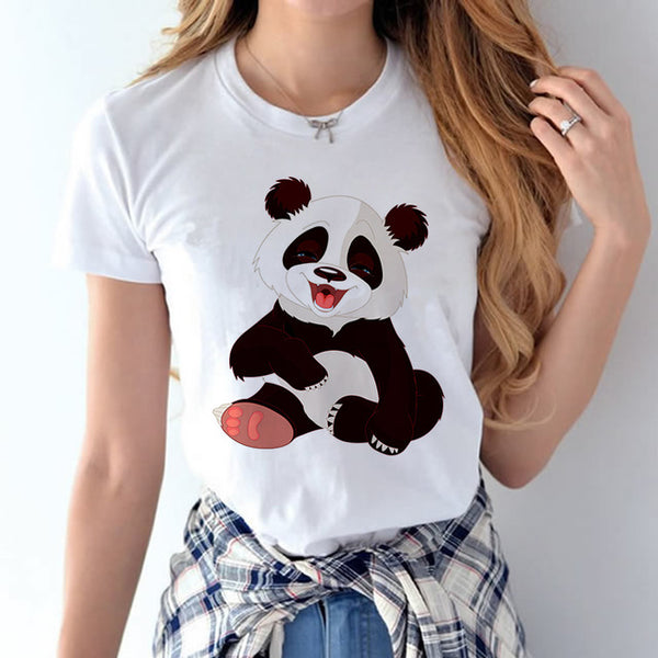 tee shirt panda rouge rieur