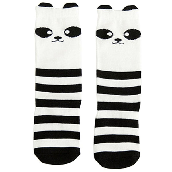 chaussettes panda longues noires rayées