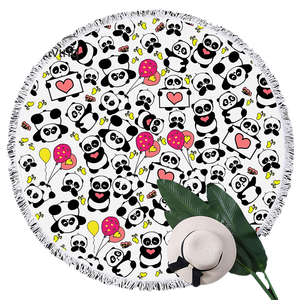 grande serviette de plage ronde panda